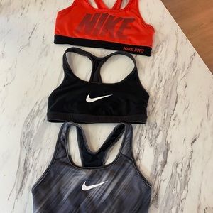 Nike Pro and DriFit Sports Bra bundle of 3 size med